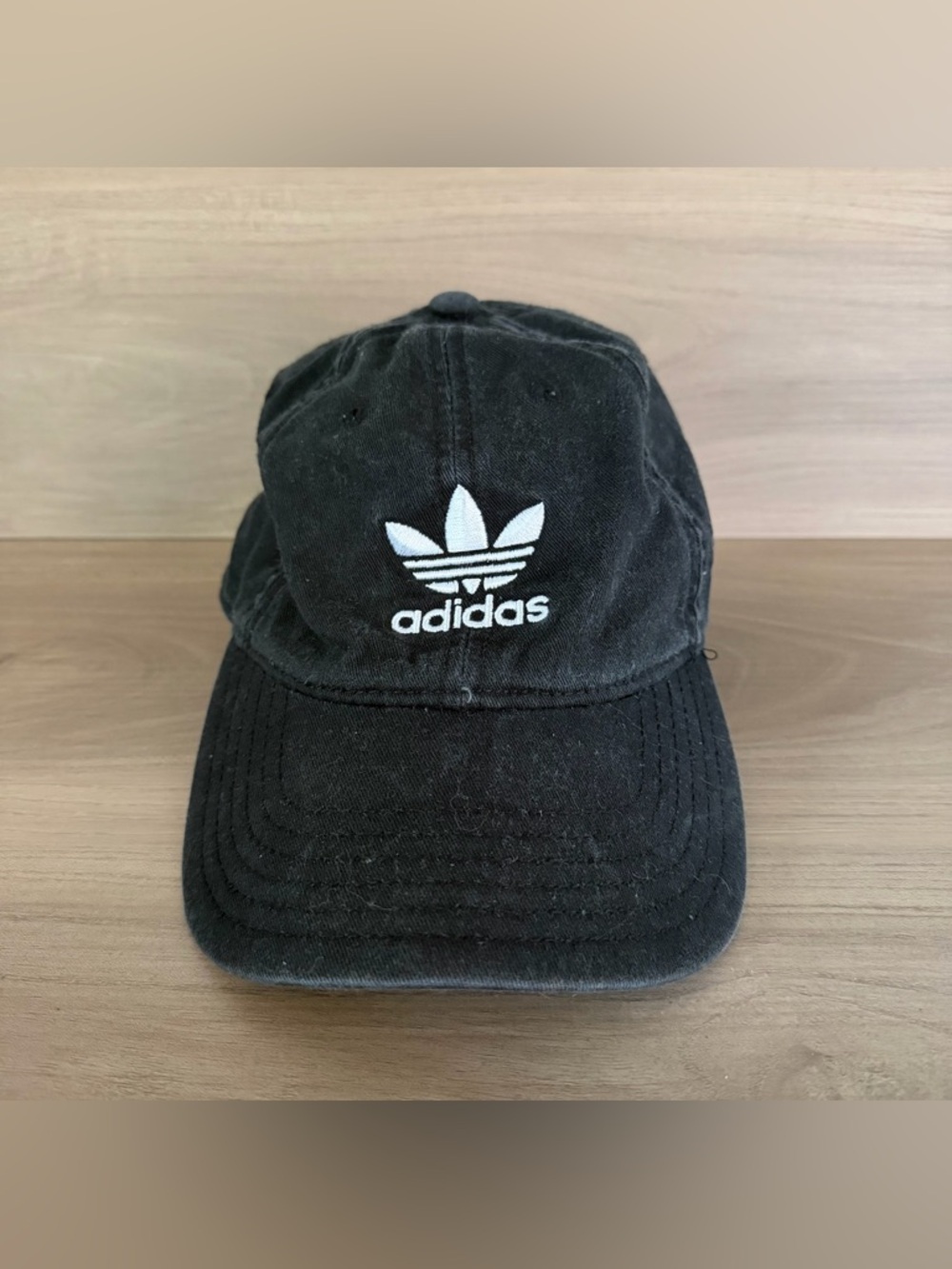 Adidas Trefoil Logo Baseball Cap Adjustable Dad Hat Black